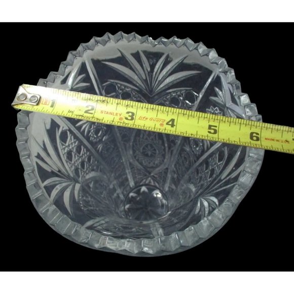 CRISTAL d'ARQUES France CHESNAY 10 3/4" Tall Lead Crystal Vase Blown Glass Disco - Picture 6 of 9